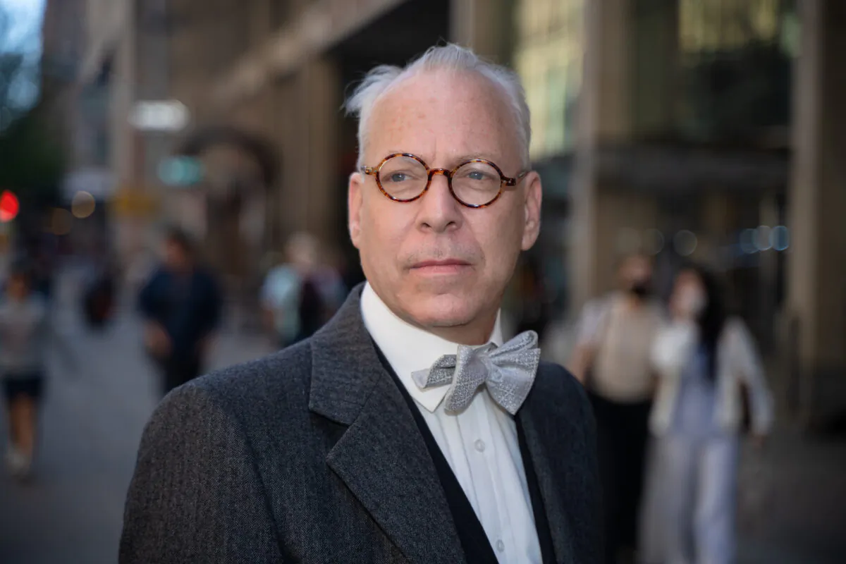 Jeffrey Tucker, founder and president of the Brownstone Institute, in New York on April 22, 2022. (Otabius Williams/The Epoch Times)