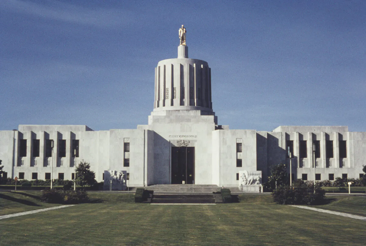 The Oregon State Capitol building in Salem, circa 1960. (Photo by Harvey Meston/Archive Photos/Getty Images)