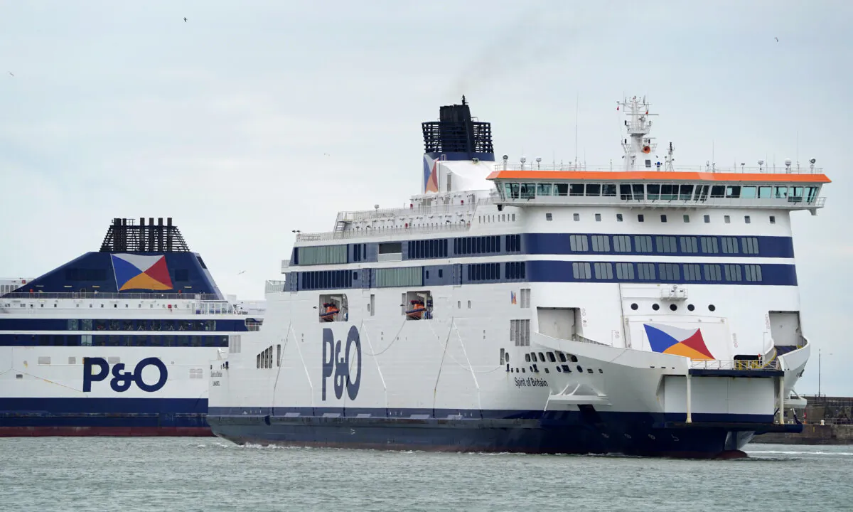 The Spirit of Britain arrives at the Port of Dover, in Kent, England, on April 27, 2022. (Gareth Fuller/PA Media)