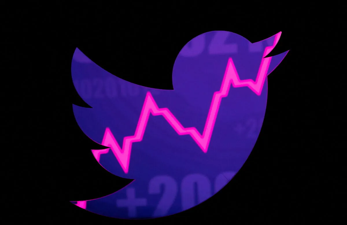 Twitter logo and a rising stock graph in this illustration taken on April 25, 2022. (Dado Ruvic/Illustration/Reuters)