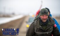 Warm Welcome, Snowy Weather for Canadian Forces Vet as He Crosses Saskatchewan on Protest March
