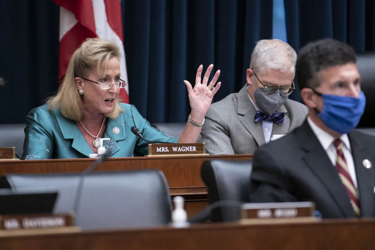 Rep. Ann Wagner (R-Mo.) questions Treasury Secretary Janet Yellen and Federal Reserve Chairman Jerome Powell at a House Financial Services Committee hearing on oversight of the Treasury Department and Federal Reserve coronavirus pandemic response on Capitol Hill on Sept. 30, 2021 in Washington. (Sarah Silbiger-Pool/Getty Images)