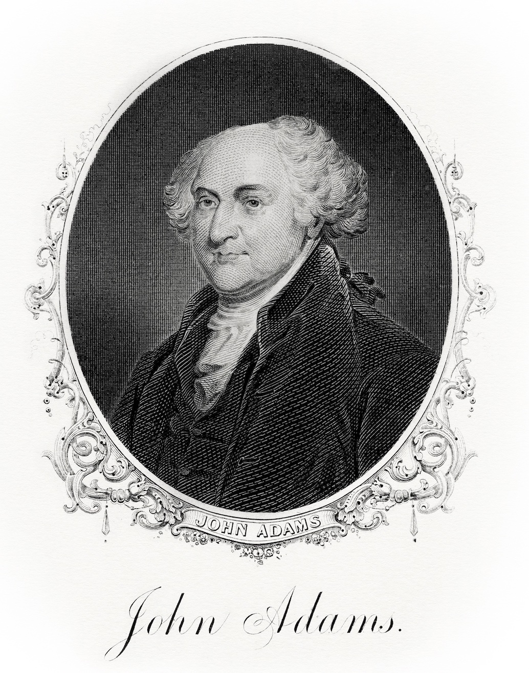 Portrait of John Adams as president by the Bureau of Engraving and Printing. (Public Domain)