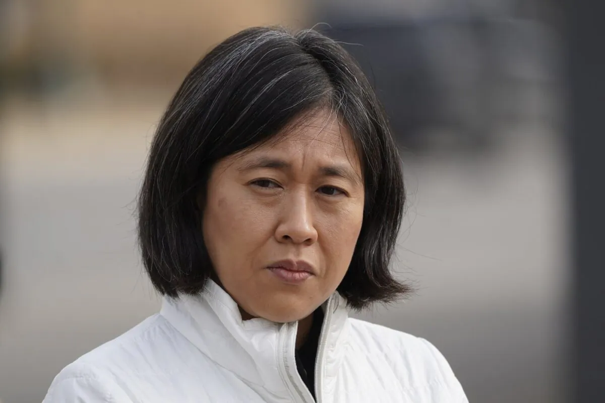 United States Trade Representative Katherine Tai attends a rally in Detroit, Mich., on March 16, 2022. (The Canadian Press/AP-Paul Sancya)