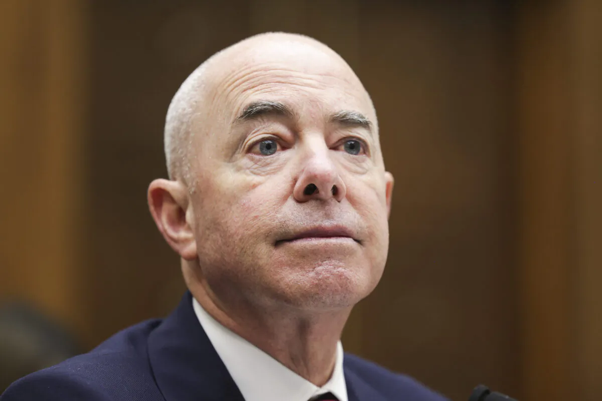 Homeland Security Secretary Alejandro Mayorkas testifies before the House Judiciary Committee on April 28, 2022. (Kevin Dietsch/Getty Images)