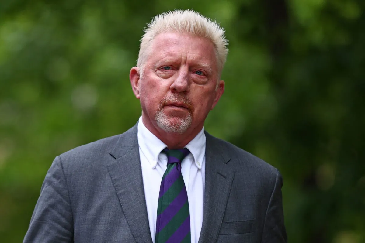Former tennis player Boris Becker arrives at Southwark Crown Court in London on April 29, 2022. (Adrian Dennis/AFP via Getty Images)
