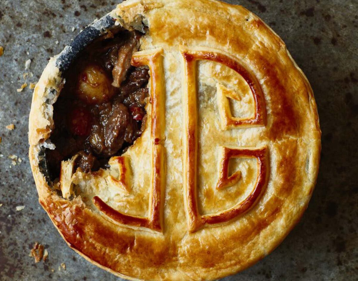 Galbijjim, Korean braised short ribs, are transformed into a hearty, Guinness-spiked filling for this comforting meat pie. (Courtesy of Judy Joo)