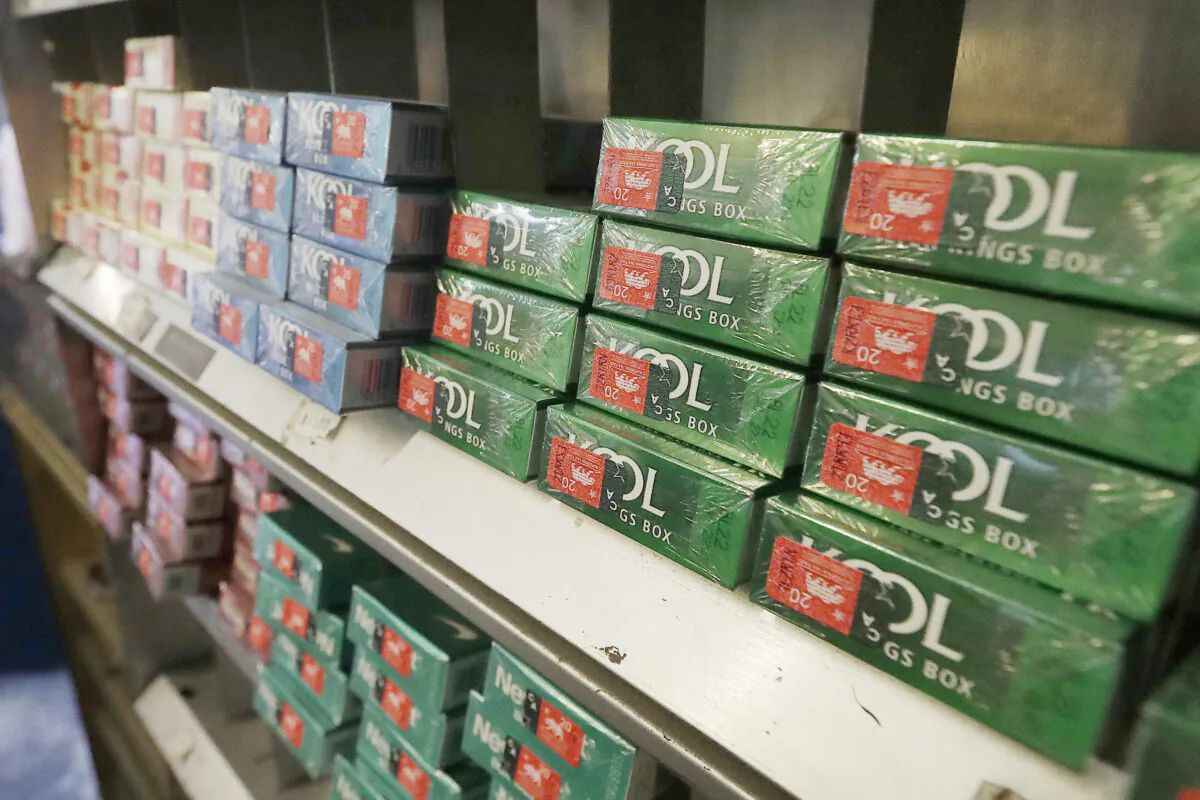 Menthol cigarettes and other tobacco products are displayed at a store in San Francisco on May 17, 2018. (Jeff Chiu/AP Photo)