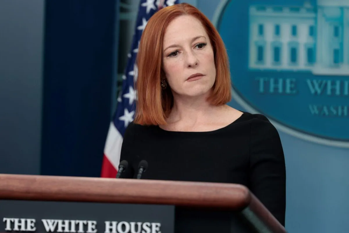 White House press secretary Jen Psaki speaks at a press conference in the James Brady Press Briefing Room of the White House in Washington, on April 27, 2022. (Anna Moneymaker/Getty Images)