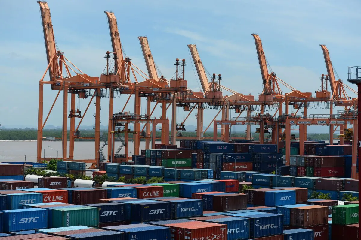 Containers are seen at the Dinh Vu port in Hai Phong, Vietnam, on Aug. 12, 2019. (Nhac Nguyen/AFP via Getty Images)