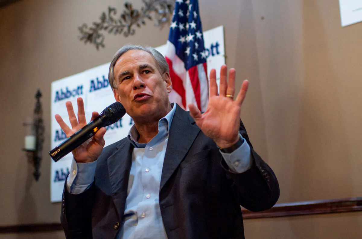 Texas Gov. Greg Abbott speaks during the 'Get Out The Vote' campaign event in Houston, Texas,  on Feb. 23, 2022. (Brandon Bell/Getty Images)