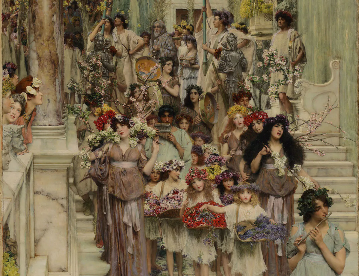 A detail from "Spring," 1894, by Lawrence Alma-Tadema. (Public Domain)