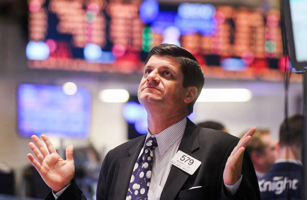 A trader works on the floor of the New York Stock Exchange in a file photo. (Mario Tama/Getty Images)