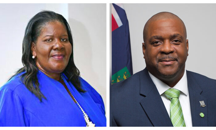 (Left) Oleanvine Maynard, Managing Director of the BVI Ports Authority. (Right) British Virgin Islands Premier Andrew Fahie. (Government of the Virgin Islands) 