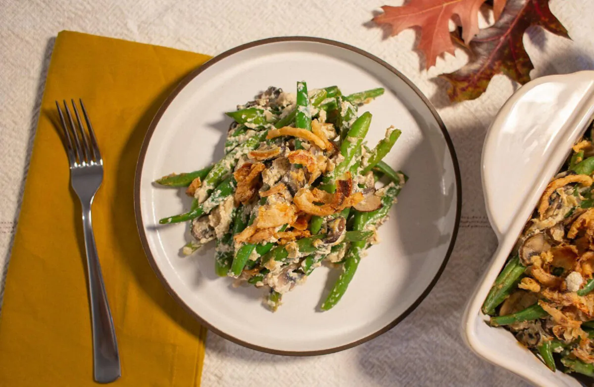Creamy Green Bean and Tofu Vegan Casserole. (Photo courtesy of House Foods)