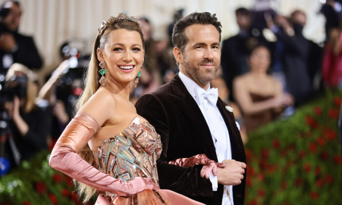 Blake Lively (L) and Ryan Reynolds attend The 2022 Met Gala Celebrating "In America: An Anthology of Fashion" at The Metropolitan Museum of Art in New York on May 2, 2022. (Jamie McCarthy/Getty Images)