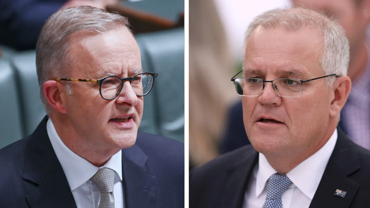 (L-R) Federal opposition leader Anthony Albanese and Australian Prime Minister Scott Morrison. (Martin Ollman/Getty Images, Graham Denholm/Getty Images)