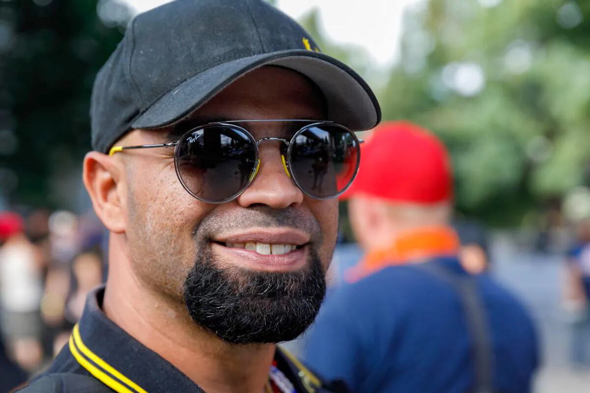 Proud Boys leader Enrique Tarrio during a march in Portland, Ore., on Aug. 17, 2019. (John Rudoff/AFP via Getty Images)