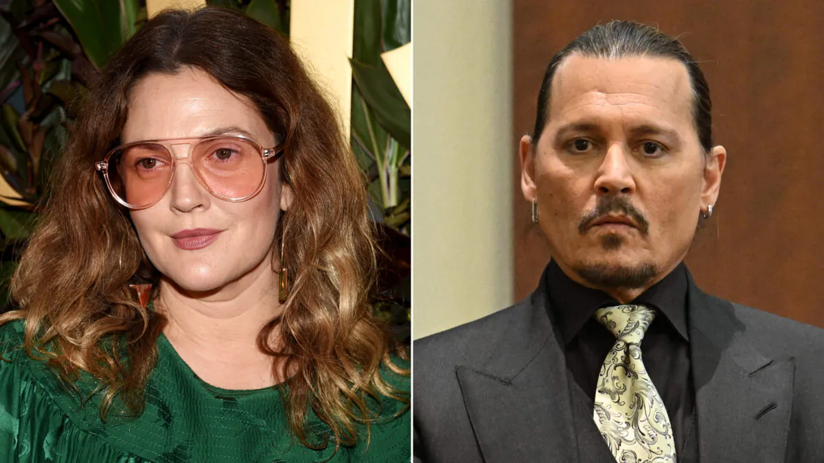 	Talk show host and actress Drew Barrymore, left, received criticism over comments she made about the ongoing defamation trial involving Johnny Depp, right, and his ex-wife Amber Heard. Barrymore has since apologized. (Getty Images/AP)