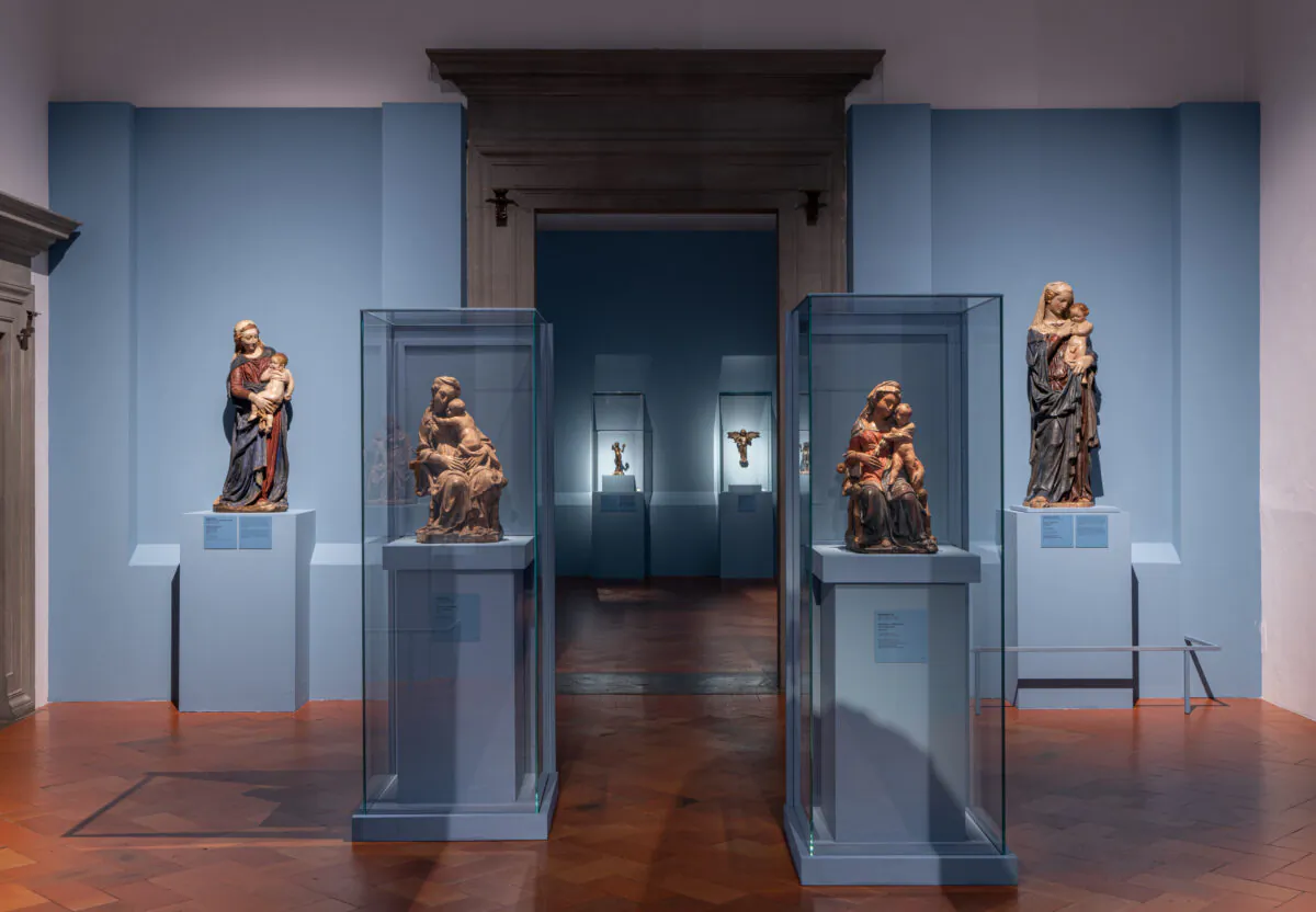 Donatello's terracotta madonnas in the Palazzo Strozzi as part of the "Donatello: The Renaissance" exhibition in Florence, Italy. (Ela Bialkowska/OKNO Studio)
