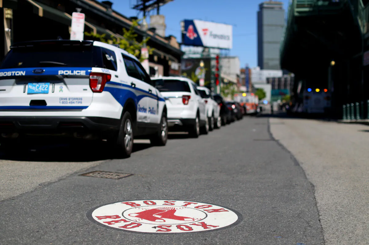 Police cars in Boston, on May 20, 2020. (Maddie Meyer/Getty Images)