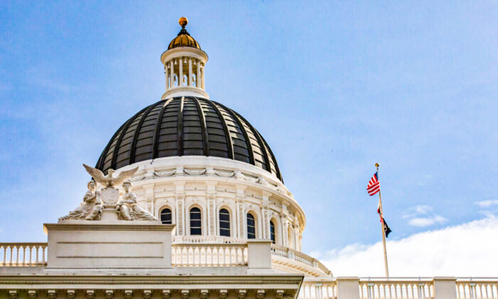 The California State Capitol building in Sacramento on April 18, 2022. (John Fredricks/The Epoch Times)