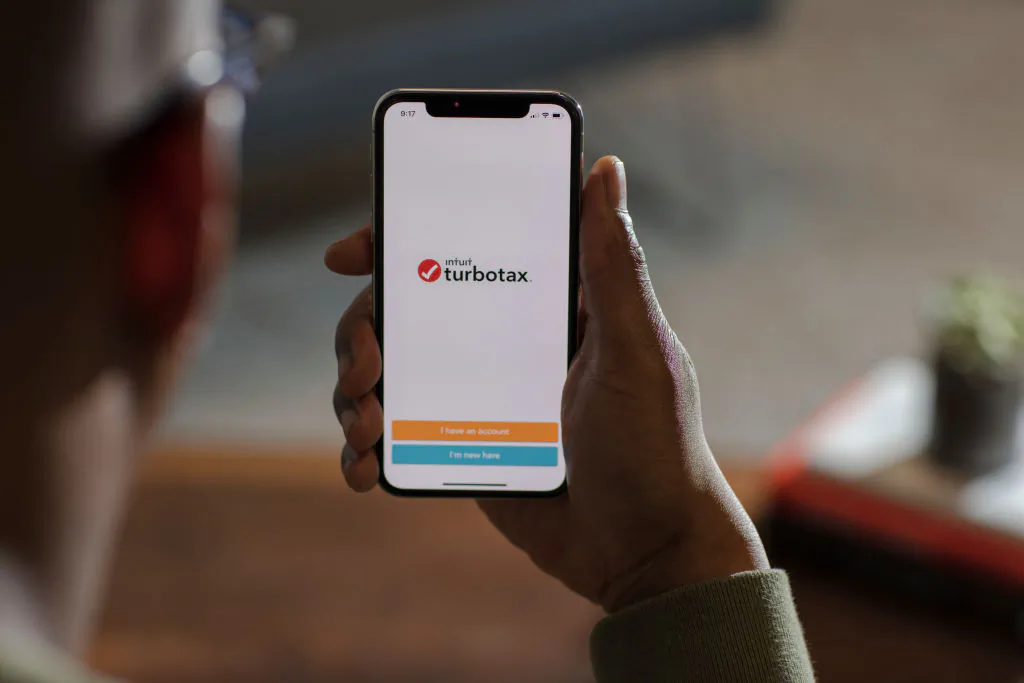Turbo Tax is displayed on devices in San Francisco, Calif., on Feb. 22, 2018. (Kimberly White/Getty Images for TurboTax)