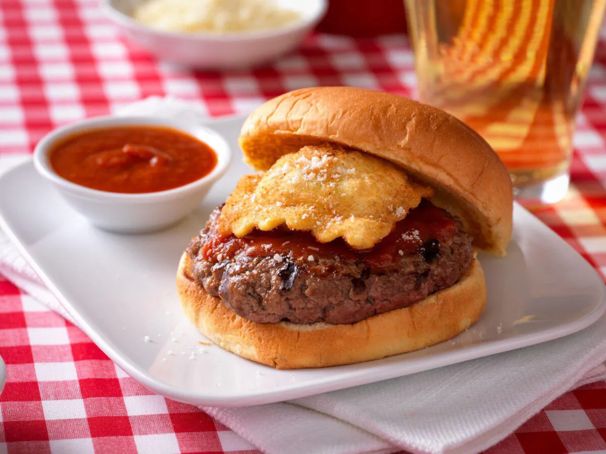This Toasted Ravioli and Burger Recipe Is the Perfect Mashup (Courtesy of Beef. It's What's for Dinner)