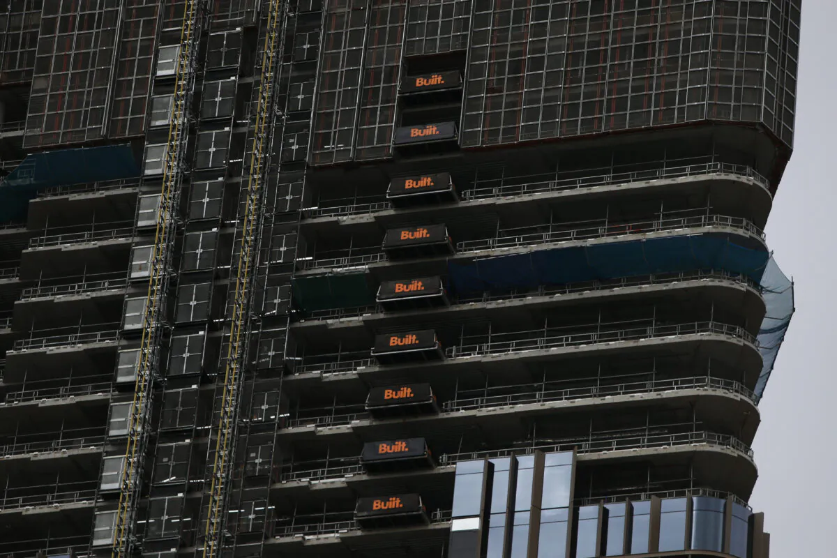 A construction site is seen empty in the central business district of Parramatta in Sydney, Australia, on July 31, 2021. (Lisa Maree Williams/Getty Images)