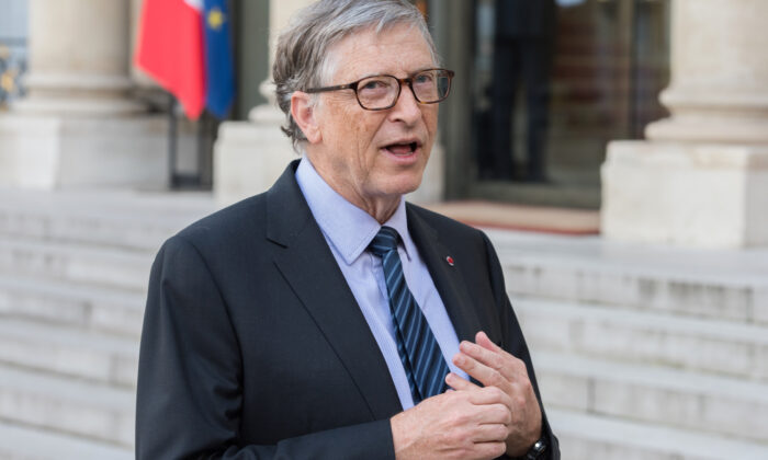 Bill Gates at the Élysée Palace to encounter the French president to speak about Bill & Melinda Gates Foundation (BMGF), in Paris, France, on April 16, 2018. (Frederic Legrand—COMEO/Shutterstock)