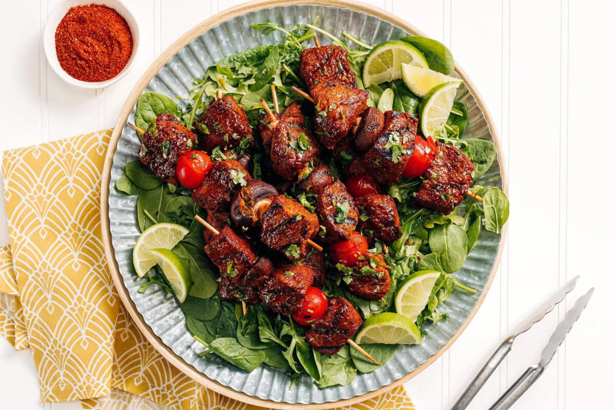 Smoky Beef and Mushroom Kebabs (Eberly Film Labs for The Daily Meal; Shannon Kinsella, food styling)