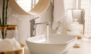 Plumber: Existing Faucet Adds a Decorative Splash in the Bathroom