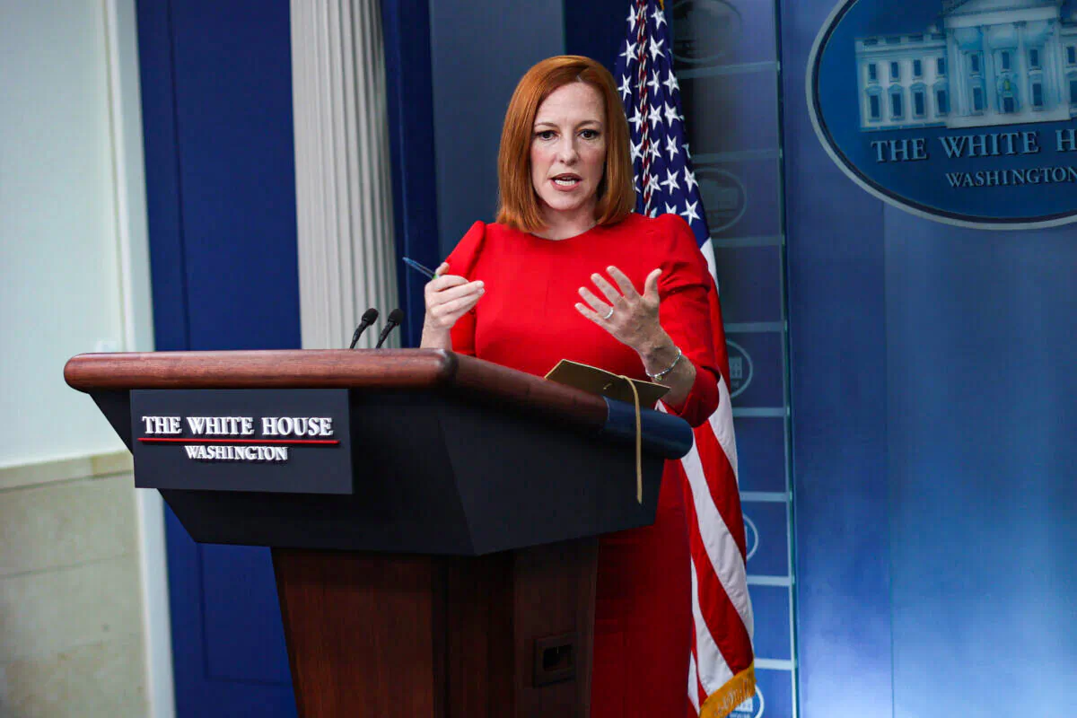 White House press secretary Jen Psaki speaks during a White House daily press briefing at the James Brady Press Briefing Room at the White House on May 4, 2022. (Alex Wong/Getty Images)