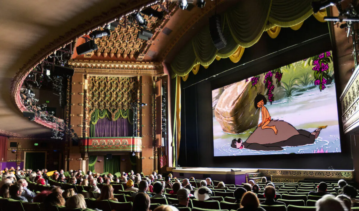 A view of the theatre at the screening of The Jungle Book (1967) at the El Capitan Theatre during the 2022 TCM Classic Film Festival in Hollywood, Calif., on April 22, 2022. (Courtesy of the TCM Classic Film Festival)