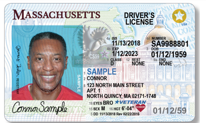 A sample Massachusetts driver's license. (Massachusetts Registry of Motor Vehicles)