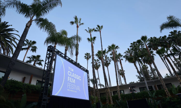 A movie screen is seen during the 2022 TCM Classic Film Festival at The Hollywood Roosevelt in Los Angeles on April 22, 2022. (Emma McIntyre/Getty Images for TCM)