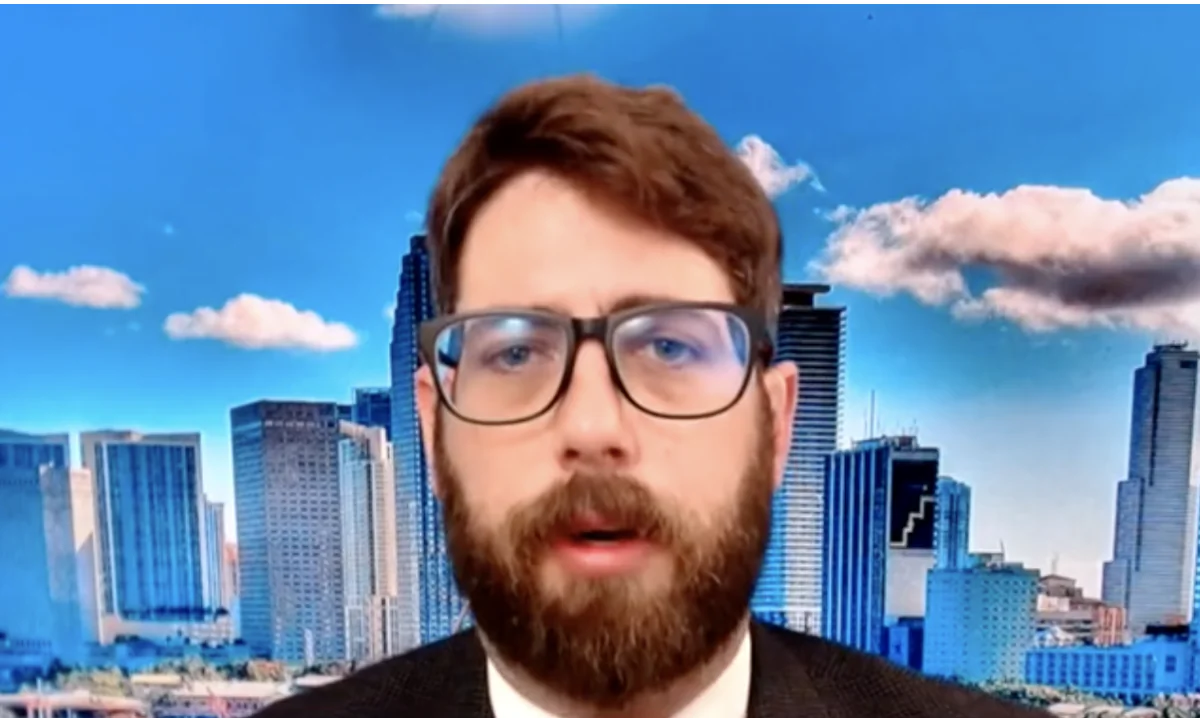 Journalist, educator, and co-author of the book “Crimes of the Educators: How Utopians are Using Government Schools,” Alex Newman, talks to NTD Evening News on May 6, 2020. (NTD)