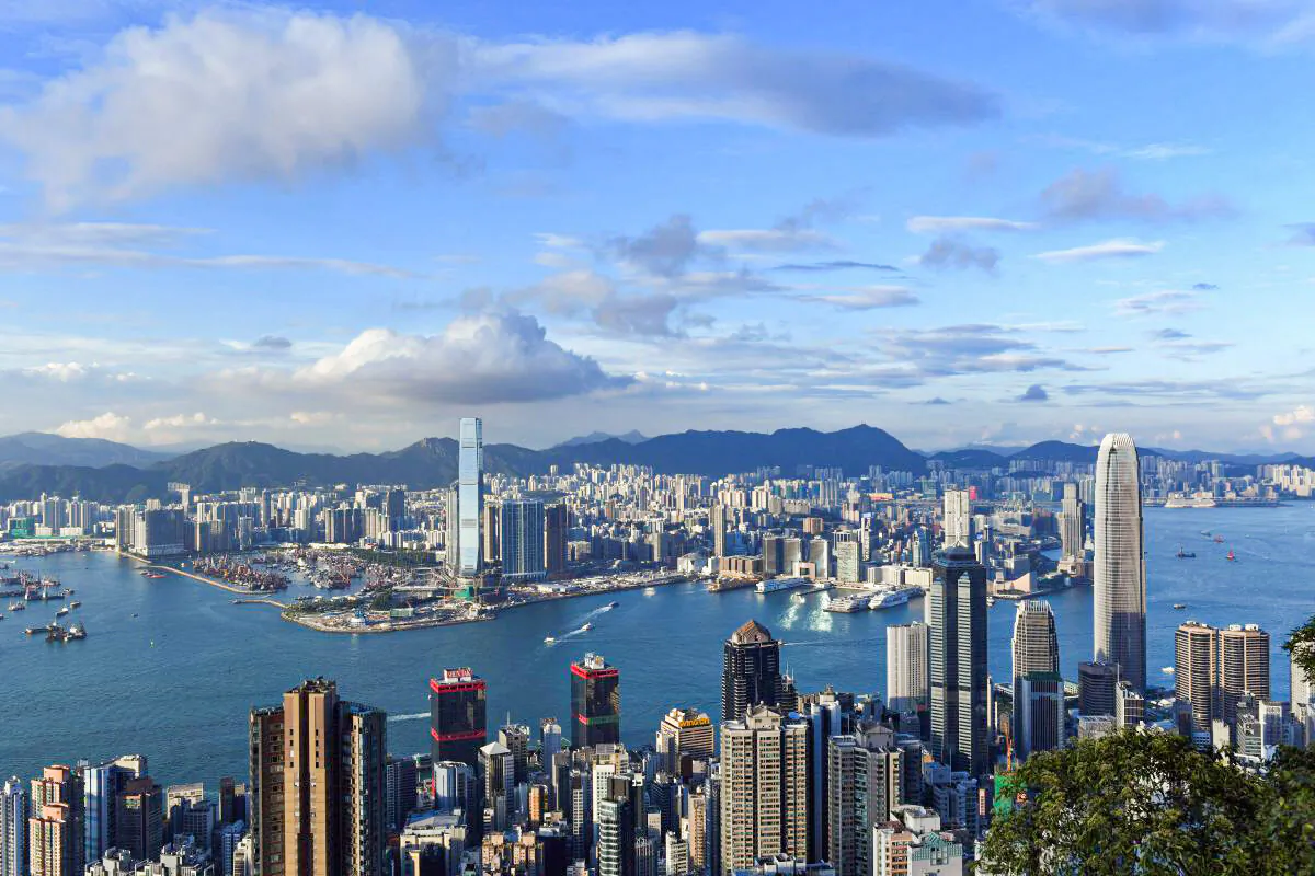 A view of the Hong Kong skyline from Victoria Peak on Sept. 8, 2017.
(Anthony Wallace/AFP/Getty Images)