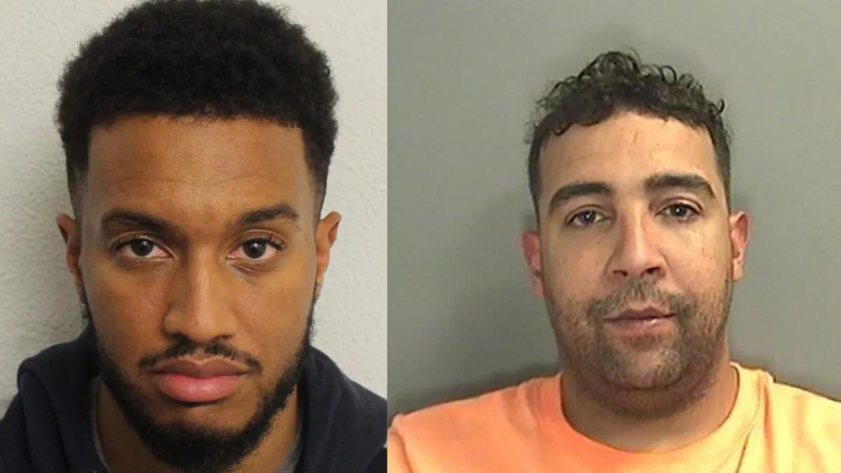Paul Fontaine (left) and Frankie Sinclair, pictured in police mugshots taken in November 2020. (Metropolitan Police)