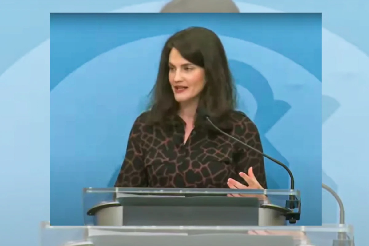 Nina Jankowicz speaks at The City Club of Cleveland on Oct. 29, 2021. (The City Club of Cleveland/YouTube)
