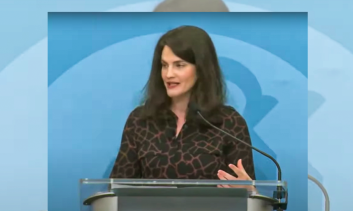 Nina Jankowicz speaks at The City Club of Cleveland on Oct. 29, 2021. (The City Club of Cleveland/YouTube)