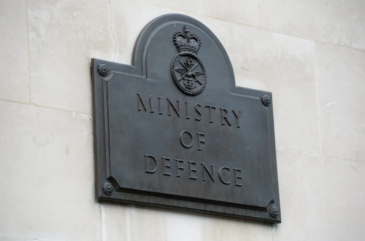 An undated file photo of signage for the Ministry of Defence in Westminster, London. (Kirsty O’Connor/PA)