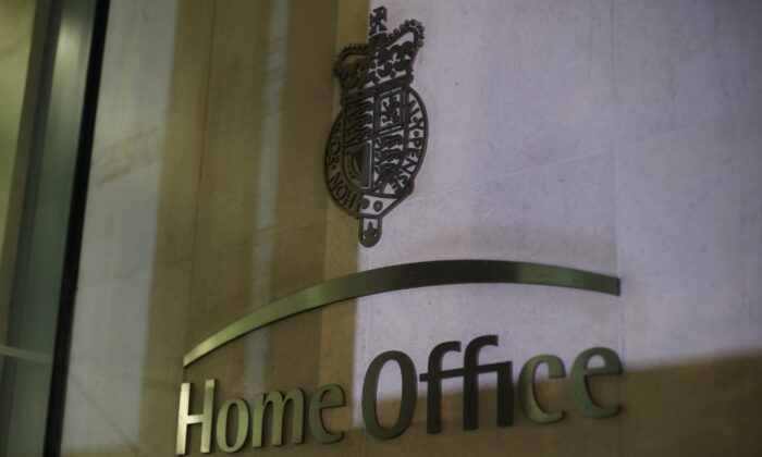 The sign outside the Home Office in Westminster, London in an undated file photo. (Yui Mok/PA)