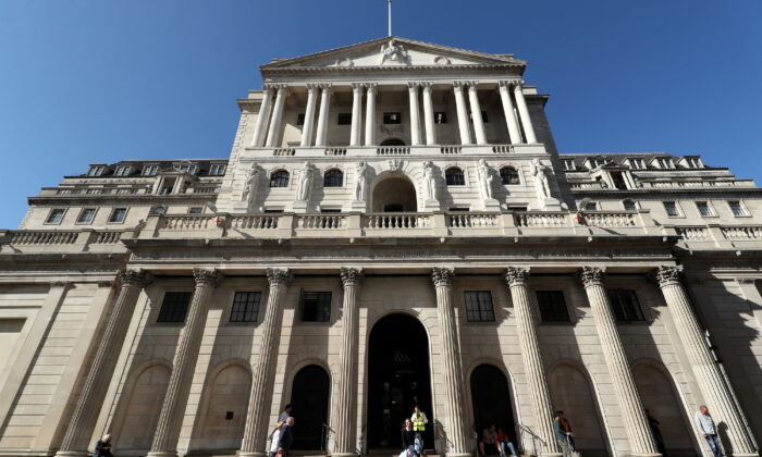 英格兰银行，位于英国伦敦。  (Yui Mok/PA 媒体)