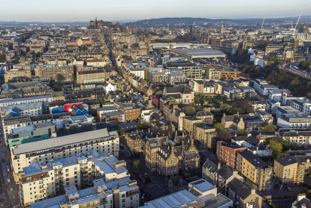 An undated aerial view of the centre of Edinburgh in Scotland (Jane Barlow/PA)