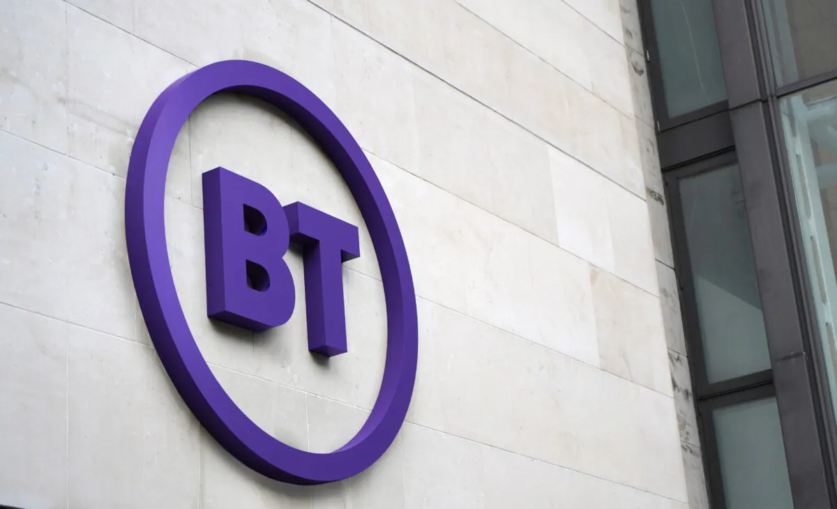The logo of BT in an undated file photo. (BT/PA)
