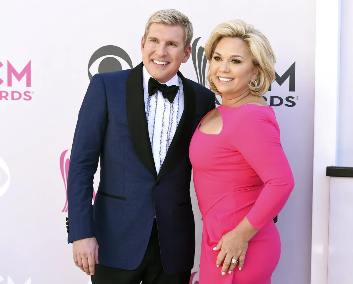 Todd Chrisley (L) and his wife Julie Chrisley at the 52nd annual Academy of Country Music Awards in Las Vegas on April 2, 2017. (Jordan Strauss/Invision/AP)