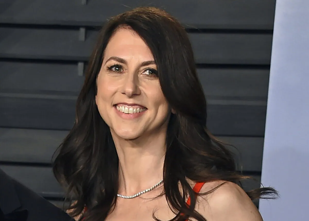 MacKenzie Bezos arrives at the Vanity Fair Oscar Party in Beverly Hills, Calif., on March 4, 2018. (Evan Agostini/Invision/AP Photo)