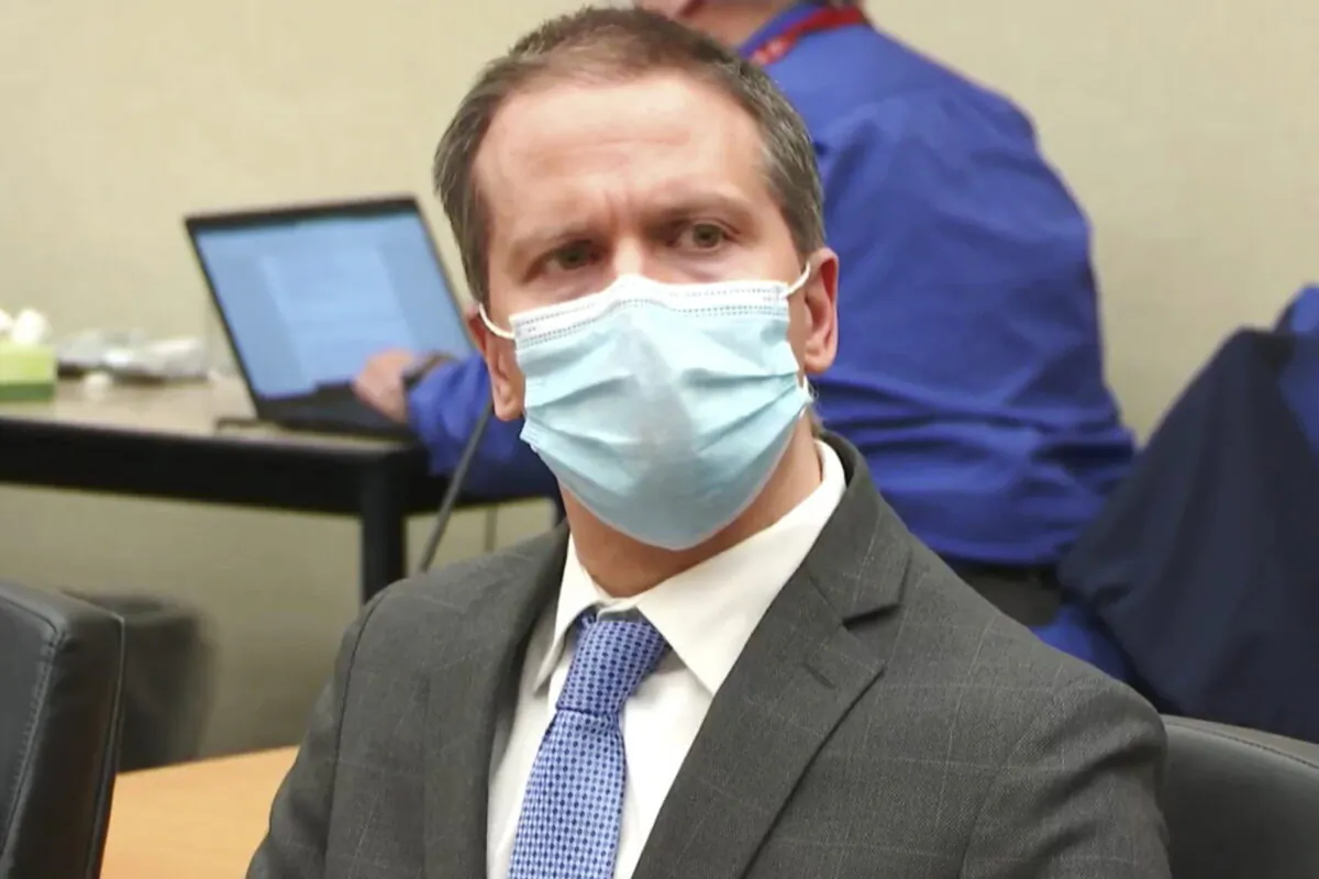 Former Minneapolis police officer Derek Chauvin listens to verdicts at his trial for the 2020 death of George Floyd at the Hennepin County Courthouse in Minneapolis on April 20, 2021. (Court TV via AP/Pool)