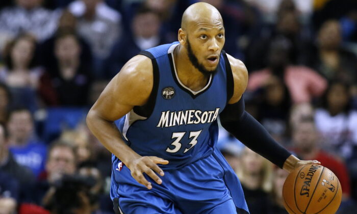 Minnesota Timberwolves forward Adreian Payne (33) drives with the ball during the second half of an NBA basketball game in New Orleans on Feb. 27, 2016. (Jonathan Bachman/AP Photo)